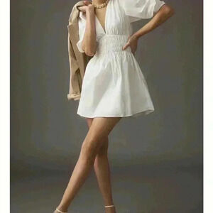 Faithfull The Brand Medium White Mini Dress